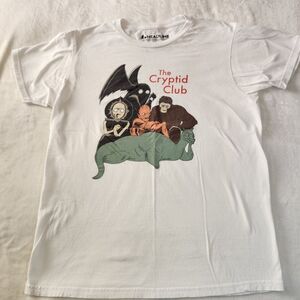 Headline White Tshirt With The Cryptid Club Graphics Size Medium